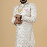 Regal Ivory Abstract Thread Embroidered Sherwani for Men | Father-Son Combo | Perfect Groom Wear | Jaipurio